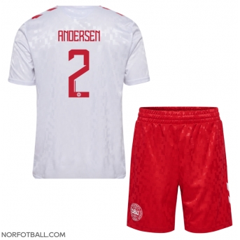 Billige Fotballdrakt Danmark Joachim Andersen #2 Replika Bortedraktsett Barn EM 2024 Kortermet (med bukser)